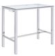 Elements International Lancy 5-Piece Chrome/White Bar Table and Stools Set-2