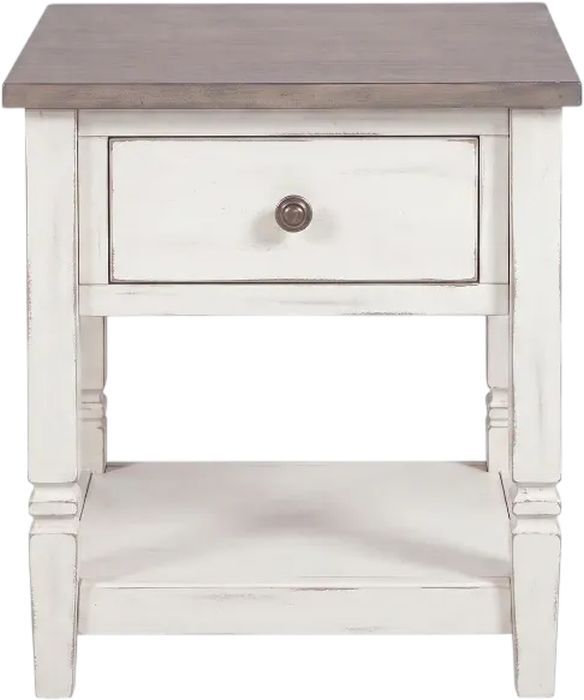 Sunny Designs™ Pasadena Buck Skin End Table with Marble White-2