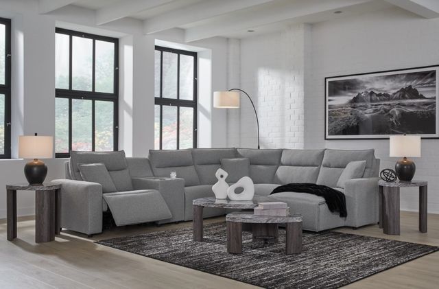 Signature Design by Ashley® Modmax II 6-Piece Pepper/Salt Right-Arm Facing Power Reclining Sectional and Chaise-4