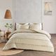 Olliix by Madison Park 3 Piece Taupe Full/Queen Leona Pom Pom Cotton Comforter Set-1