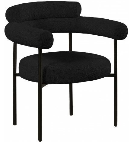 Meridian Furniture Blake Black/Matte Black Boucle Dining Chair-0