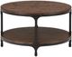 Jofran Inc. Urban Nature Brown Round Cocktail Table with Black Frame-2