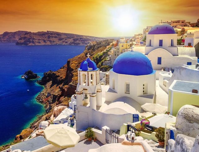 Classy Art Santorini Sunset Wall Art-1