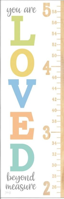 Classy Art Loved Beyond Measture Growth Chart by Marla Rae Mirror Framed Wall Art-1