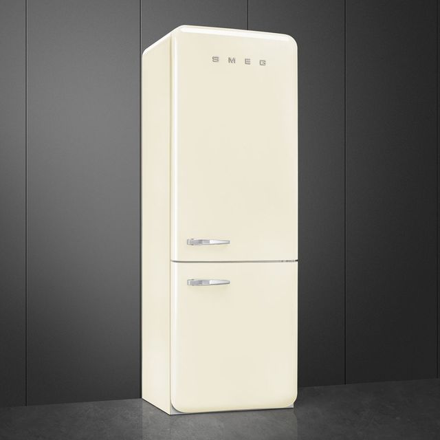 Smeg Retro Style 28 in. 18.0 Cu. Ft. Cream Bottom Freezer Refrigerator-2
