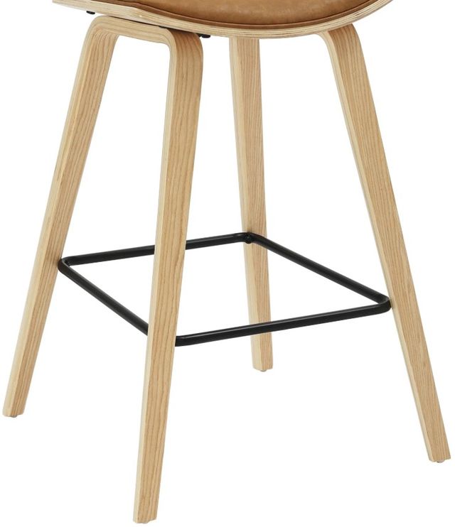 Armen Living Fox 2-Piece Camel/Oak Counter Stool Set-4