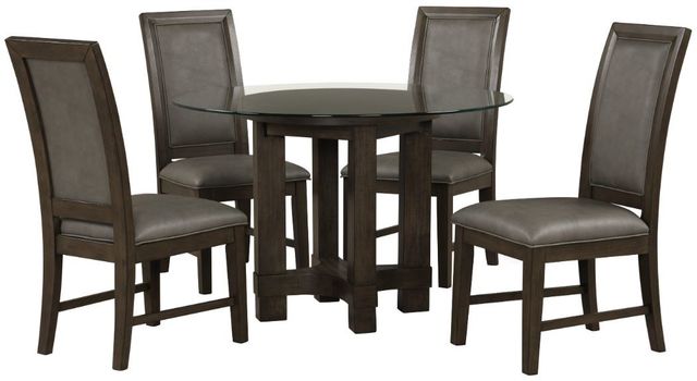 New Classic® Home Furnishings Cityscape 5-Piece Walnut Round Dining Set-0