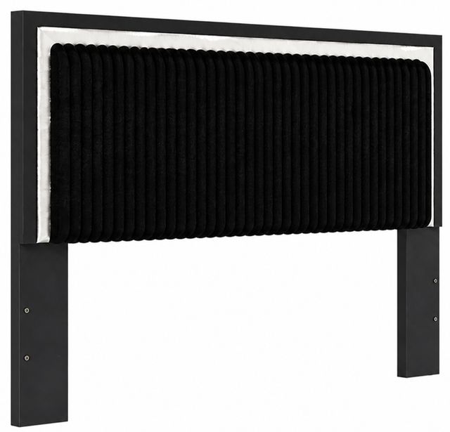 Signature Design by Ashley® Zuraleus Black Upholstered Queen Panel Headboard-0
