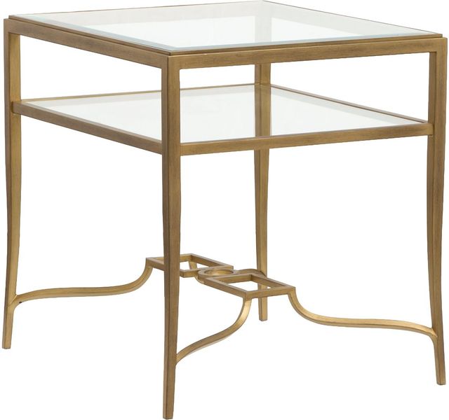 Magnussen Home® Lorena Burnished Brass Rectangular End Table-0