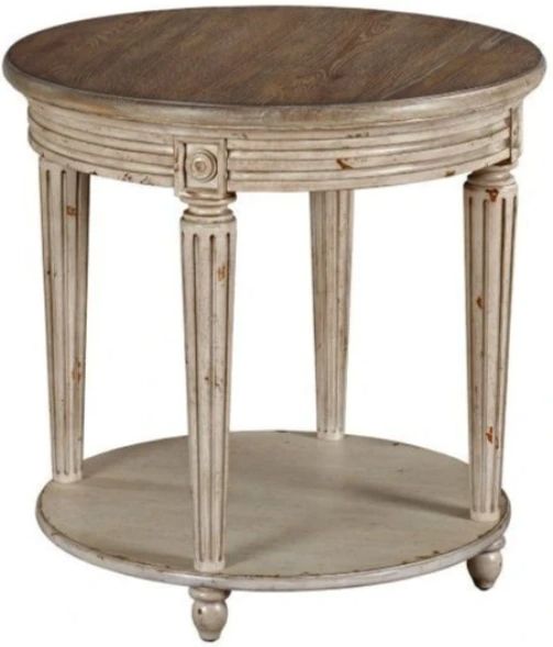 American Drew® Southbury Fossil Round End Table with Parchment Base-0