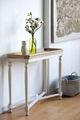 A & B Home Alcott Natural Console Table with White Base -3