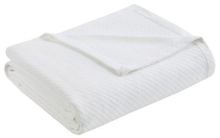 Olliix by Madison Park Liquid Cotton White King Blanket-0