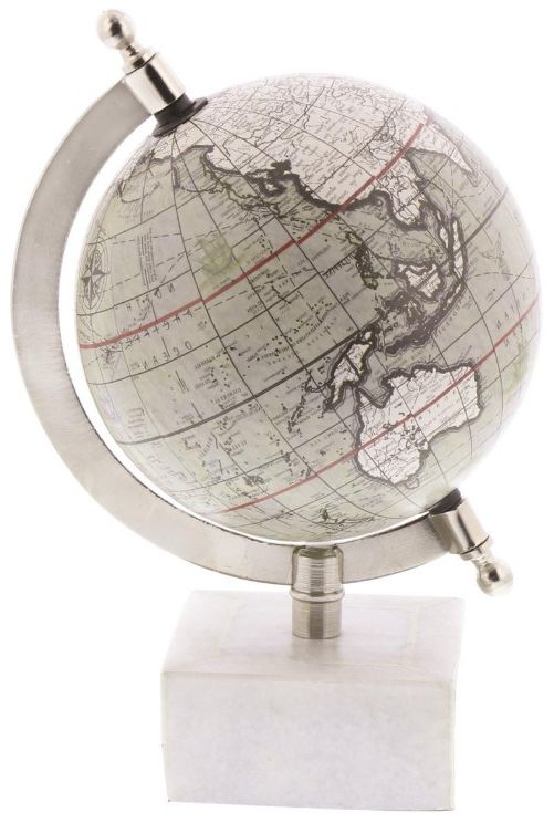 Deco Marche White Globe with Marble Base-0
