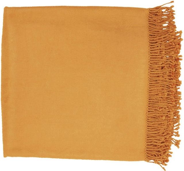 Surya Tian Tian Bright Orange 50"x67" Throw Blanket-0