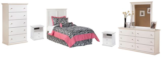 Signature Design by Ashley® Bostwick Shoals 6-Piece White Twin Panel Bed Set-0