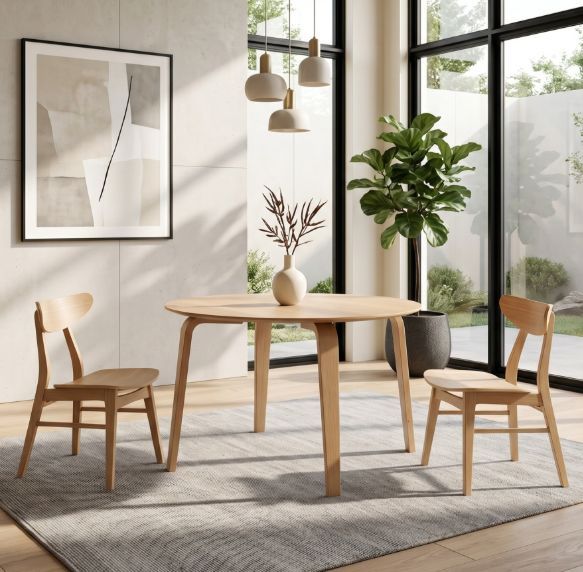 Winners Only® Uptown Natural Oak Round Dining Table-1