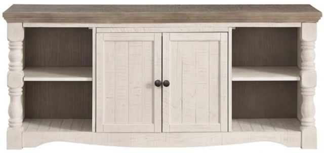 Signature Design by Ashley® Havalance 4-Piece Vintage White/Weathered Gray Entertainment Center-3