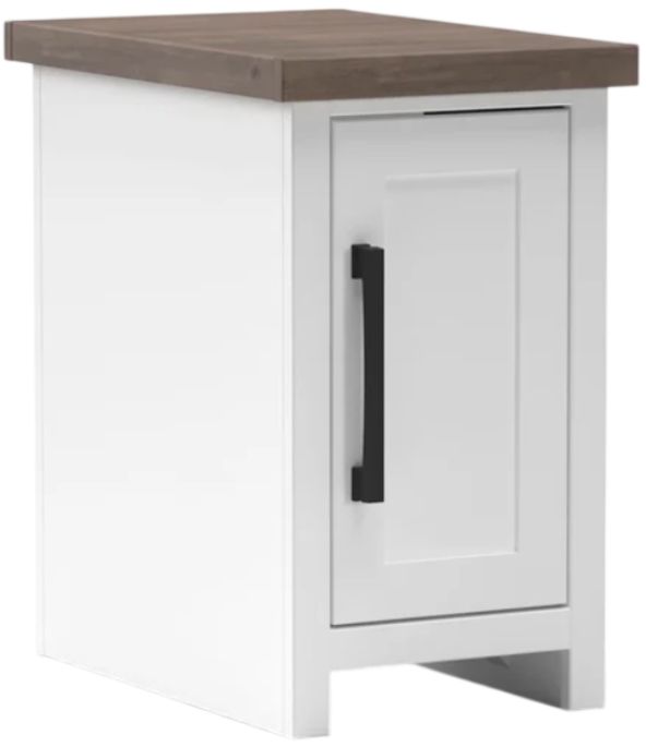 Legends Home Hampton Barnwood Chairside Table with Jasmin White Base-0