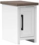 Legends Home Hampton Barnwood Chairside Table with Jasmin White Base-0
