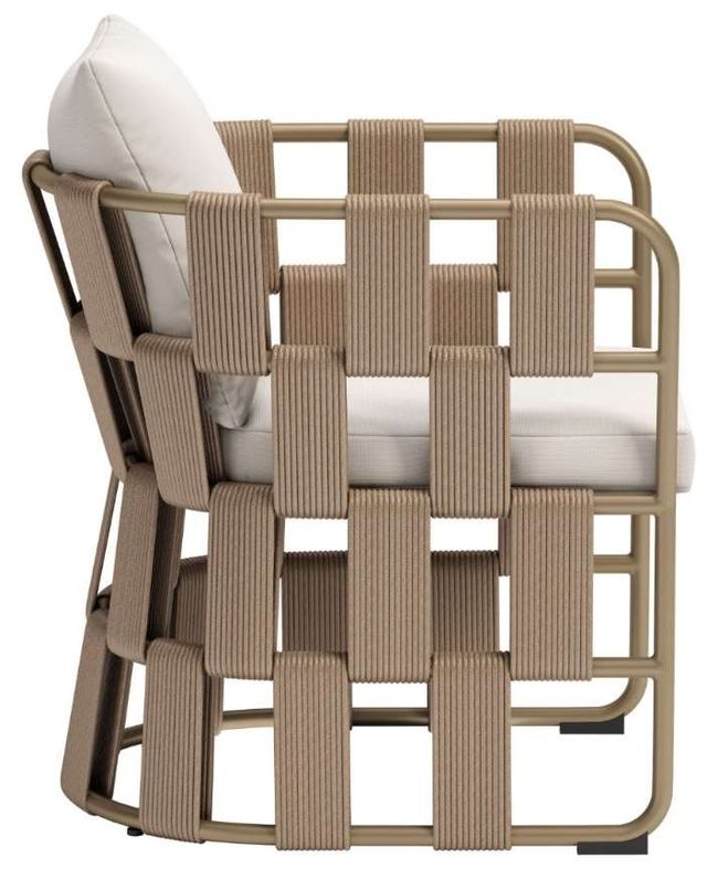 Zuo® Modern Quadrat Brown/White Aluminum Fabric Outdoor Dining Chair-2