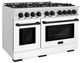 ZLINE Select Series Autograph Edition 48" Satin Stainless Steel Pro Style Dual Fuel Range with White Matte Door and Matte Black Accents-2