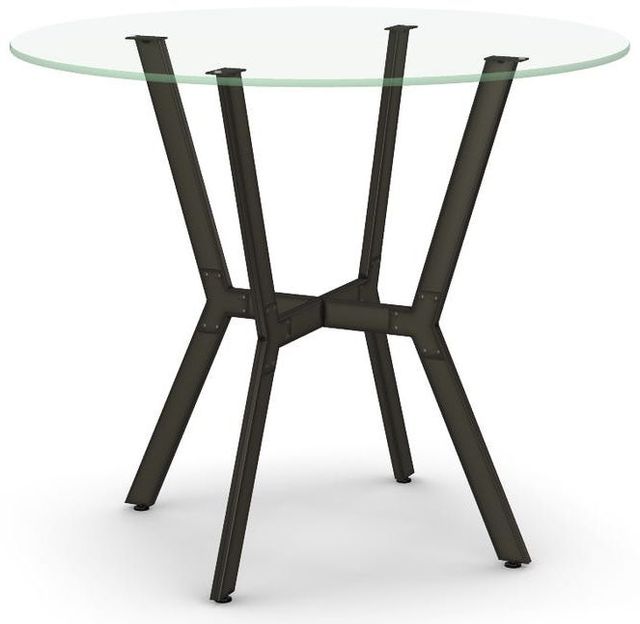 Amisco Customizable Norcross 36" Round Glass Top Counter Height Table with a 42" Diameter Tabletop-0