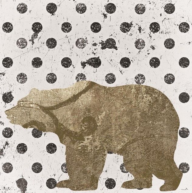 Classy Art Forest Glam Bear by Sophie Six Wall Art-0