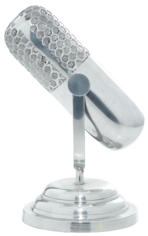 Deco Marche Silver Microphone Sculpture-1