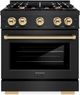 ZLINE Select Autograph Edition 30" Black Stainless Steel Pro Style Dual Fuel Range with Polished Gold Accents-0