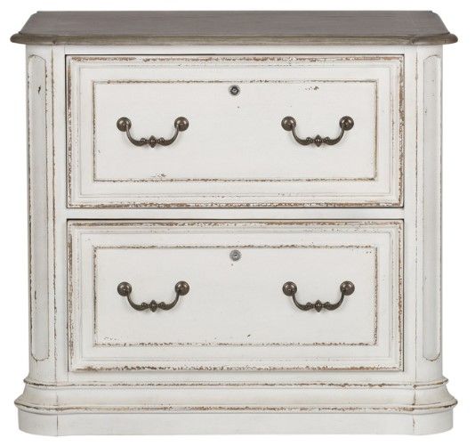 Liberty Furniture Magnolia Manor Antique White/Weathered Bark Junior Executive Media Lateral File-2
