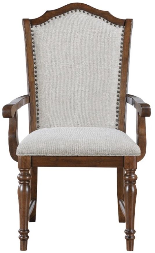Homelegance® Rexford Cherry/Gray Arm Chair-2
