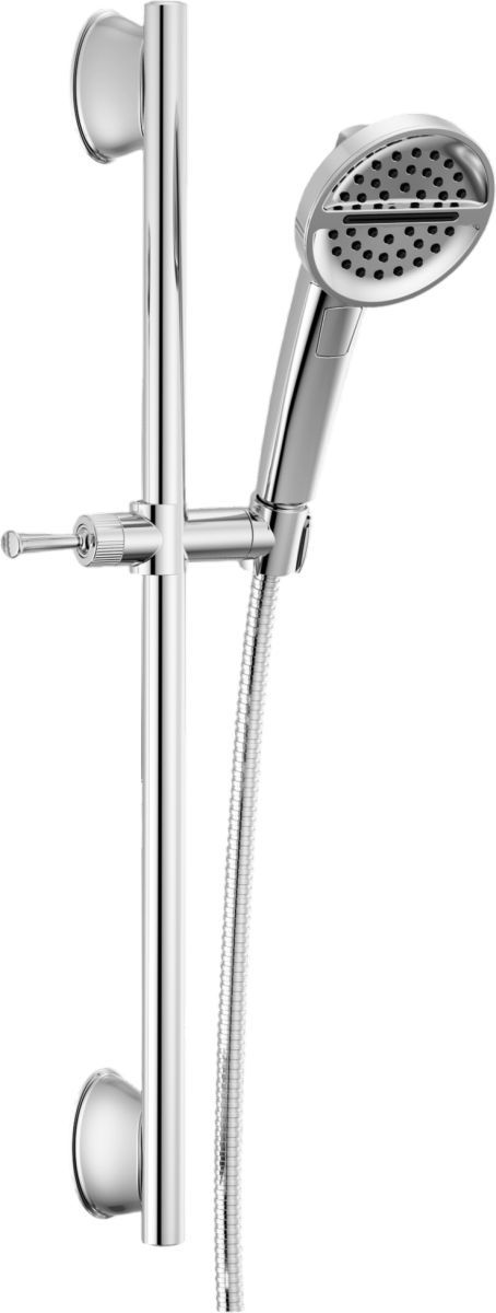 Delta Universal Showering Components Lumicoat® Chrome 3-Setting Slide Bar Handshower-0