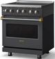 Viking® 5 Series 30" Cast Black Pro Style Induction Range with Brushed Brass Trim-3