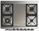 Ilve® Majestic III 36" Glossy Black Pro Style Dual Fuel Liquid Propane Range with Triple Glass Door and Burnished Trim-2