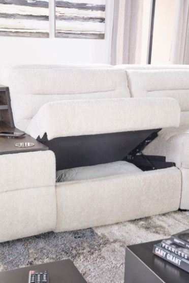 Hughes Furniture® 53016 6-Piece Solace Platinum L-Shape Power Reclining Sectional-2