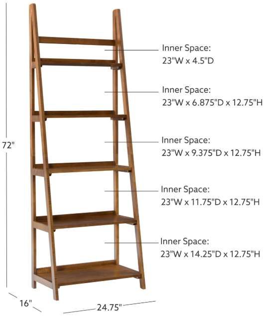 Linon Cosgrove Birch Ladder Bookcase-2