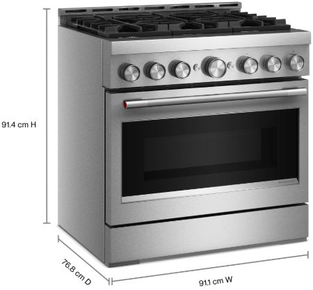 KitchenAid® 36" Stainless Steel 6 Burner Pro Style Gas Range with No Preheat Air Fry Mode-2