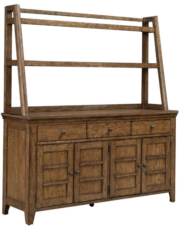 Liberty Furniture Carolina Park Amber Brown Server and Hutch