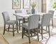 Steve Silver Co. Grayson White Marble Top Counter Table with Driftwood Base-1