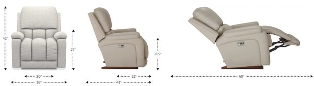 La-Z-Boy® Greyson Blue Gray Leather Power Rocking Recliner with Headrest-2