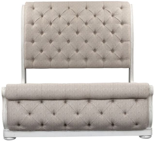 Liberty Furniture Magnolia Manor Antique White/Gray Queen Upholstered Sleigh Bed-2