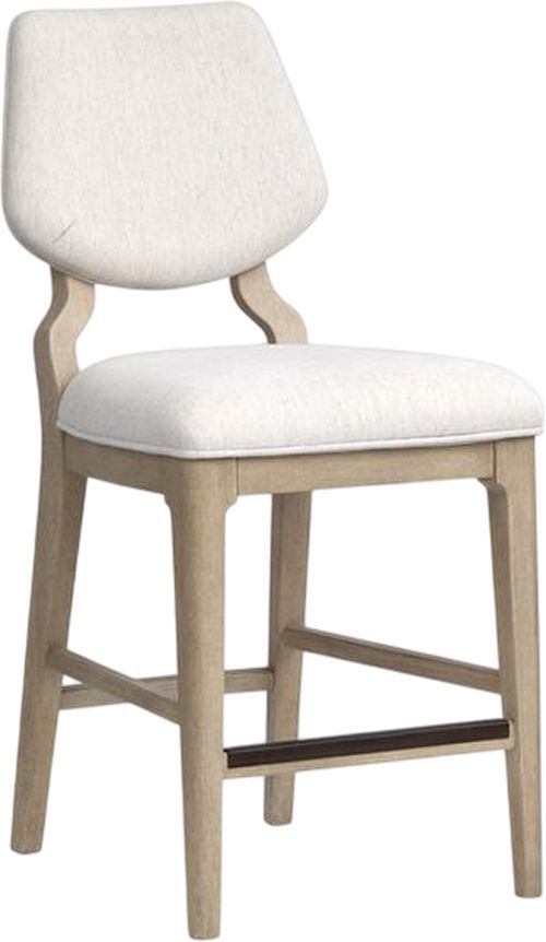 Magnussen Home® Sunset Cove Sanibel Brown Counter Chair with Upholstered Seat and Back-0