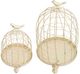 A & B Home 2-Piece Cream Stella Decorative Birdcages with Bird Finial Set-2