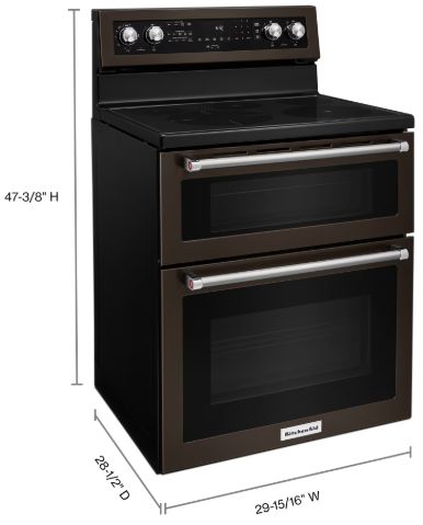 KitchenAid® 30" PrintShield™ Black Stainless Steel Freestanding Electric Range-2