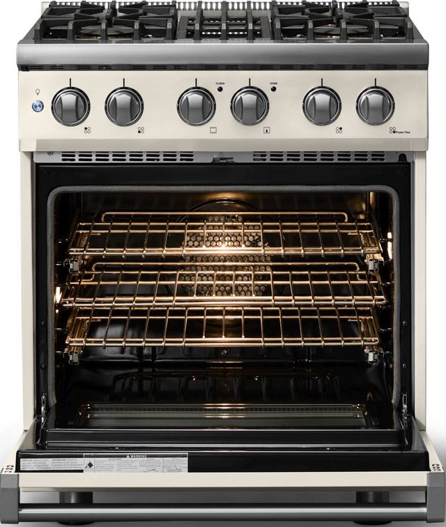 Viking® 5 Series 30" Pure White Pro Style Dual Fuel (NG) Range with Polished Chrome Trim-1