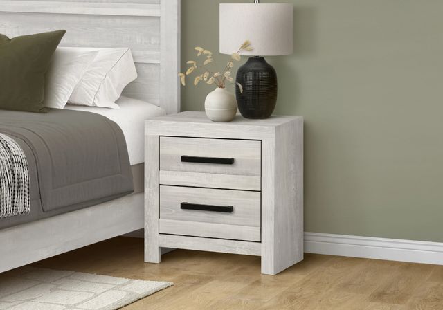 Monarch Specialties Inc. Grey Reclaimed 2-Drawer Nightstand-1