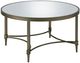 ACME Furniture Aditya Mirrored Coffee Table with Antique Brass Base-0