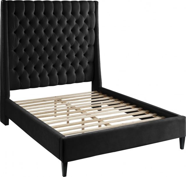 Meridian Furniture Fritz Black Velvet Full Bed-3