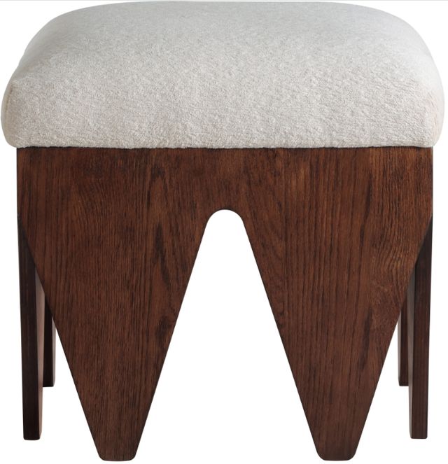 Meridian Furniture Altair Beige/Walnut Velour Fur Fabric Upholstered Bench-1