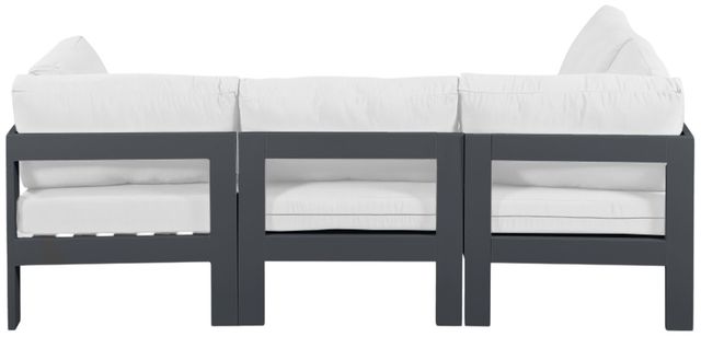 Meridian Furniture Nizuc 4-Piece Dark Gray/White Aluminum/Fabric Outdoor Patio Modular Sectional-3
